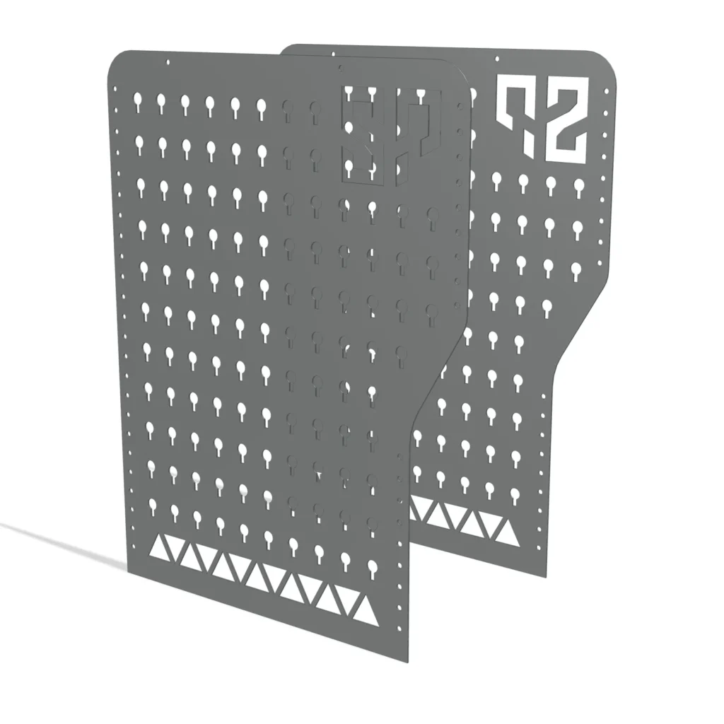 Para ścianek systemowych z rastrem 38 × 50 pod grzybki M5